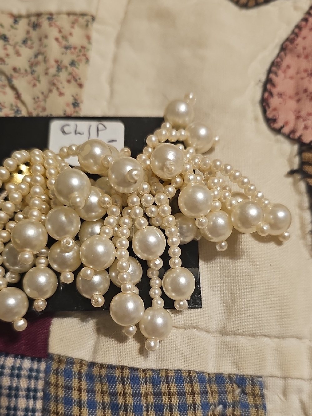 Pearl Cluster Drop Earrings - Cream Pearl Cascade